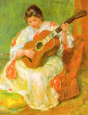Pierre Renoir Woman with Guitar oil painting picture